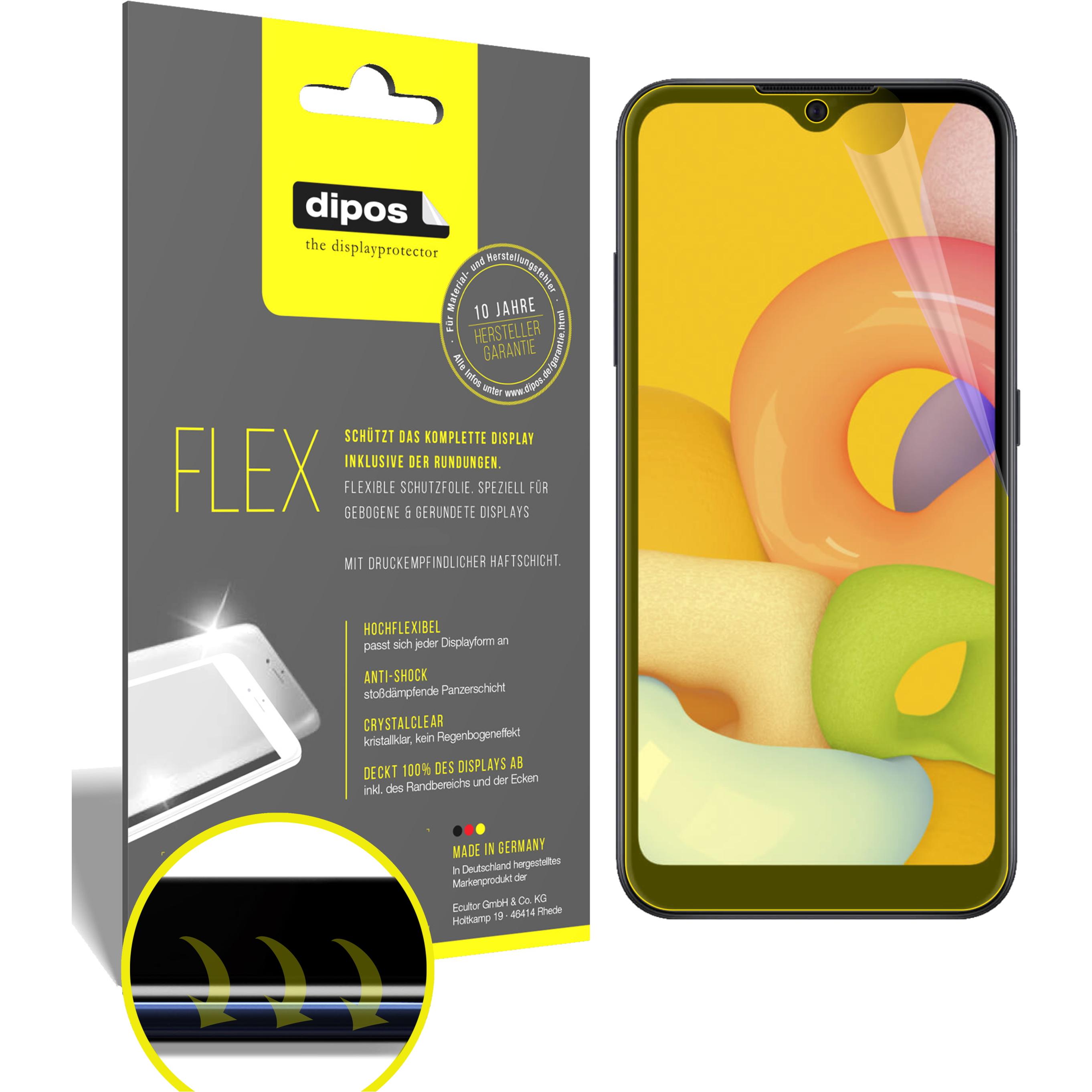 Dipos Displayschutzfolie Full-Cover 3D (3 Stück, Samsung Galaxy A01), Smartphone Schutzfolie, Transparent