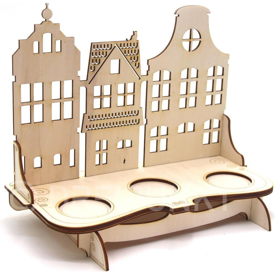 Thumbnail - Dreipunkt, Kerzenständer, Grachtenhäuser Kerzenständer-Bausatz