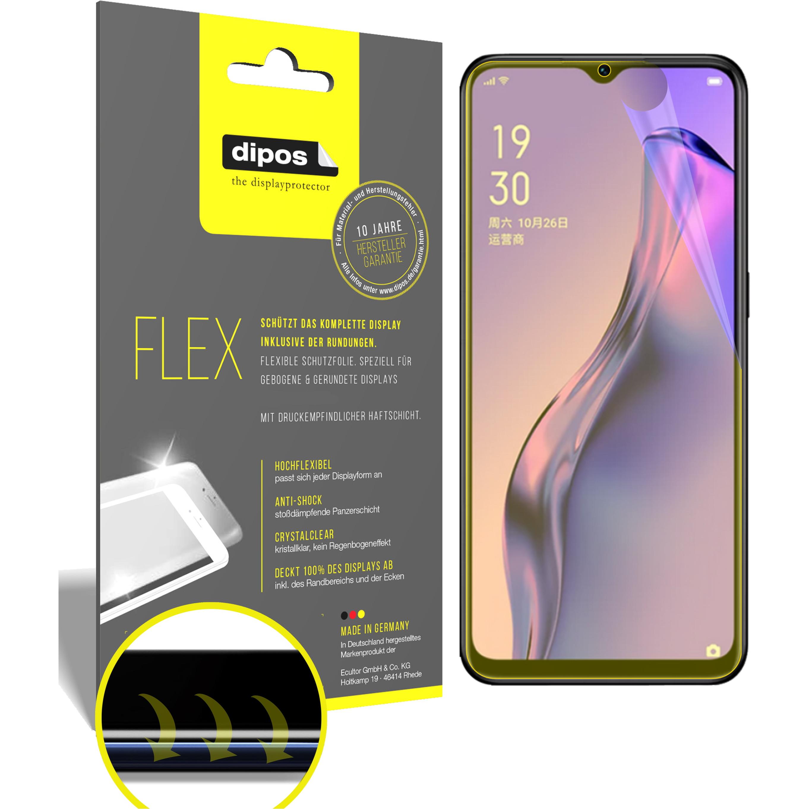 Dipos Displayschutzfolie Full-Cover 3D (2 Stück, Oppo A31), Smartphone Schutzfolie, Transparent