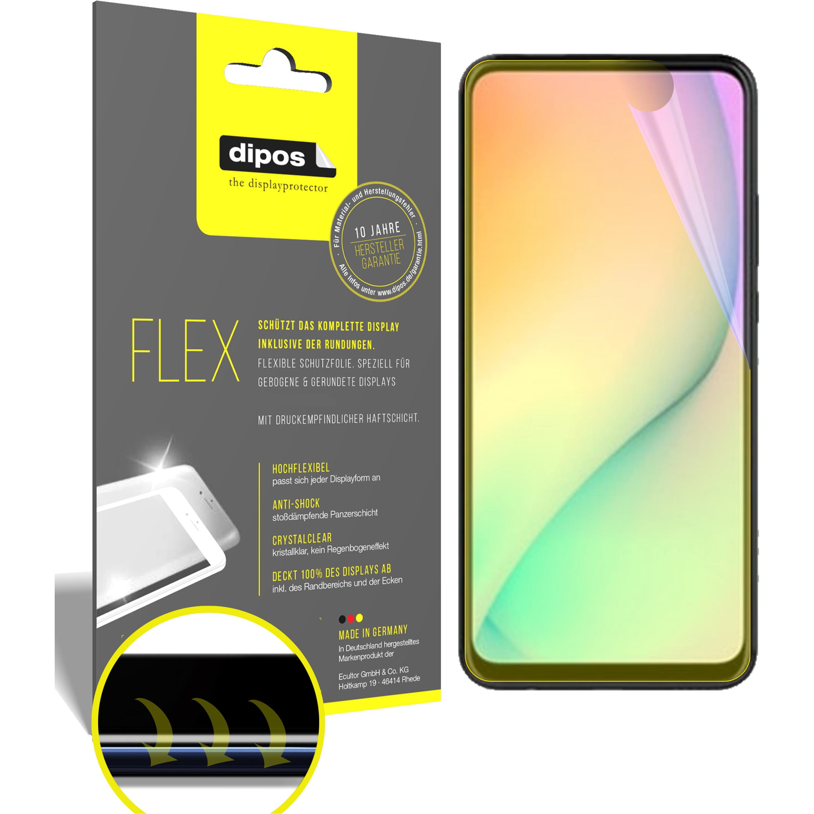 Dipos Displayschutzfolie Full-Cover 3D (2 Stück, Huawei Enjoy 10 Plus), Smartphone Schutzfolie, Transparent