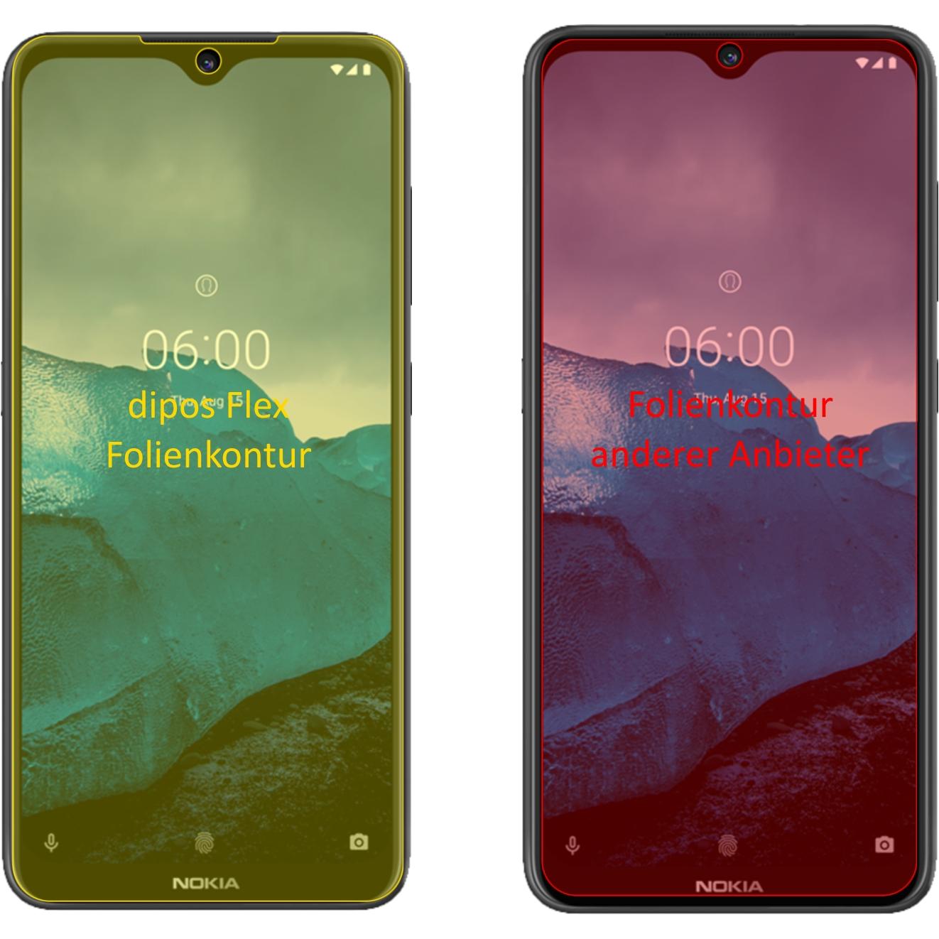Thumbnail - Dipos Displayschutzfolie Full-Cover 3D (2 Stück, Nokia 6.2), Smartphone Schutzfolie, Transparent