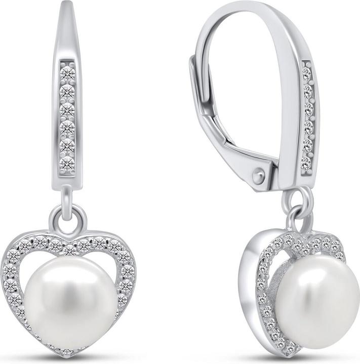 Produktbild Brilio Silver - Elegant silver earrings with pearl and zircons EA87 (Silber)