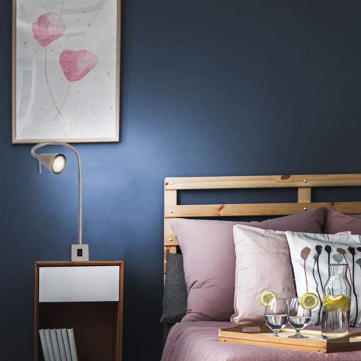 Produktbild Briloner 2er Set LED Bettleuchte Schlafzimmer Wohnzimmer Matt-Nickel (400 lm, GU10)