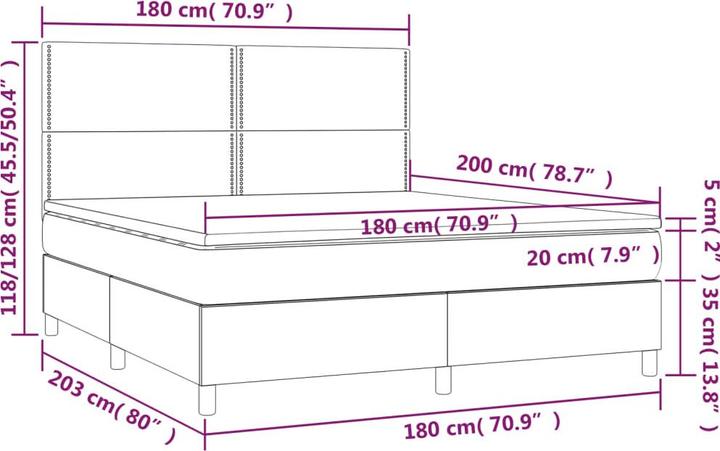 Produktbild vidaXL Boxspringbett (180 x 200 cm)