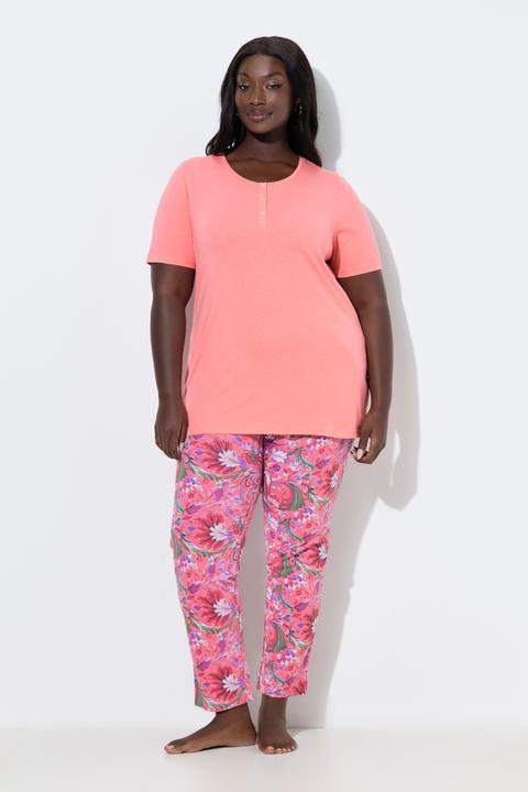 Produktbild Ulla Popken Pyjama, Blüten, Rundhals, Halbarm (42, 44)