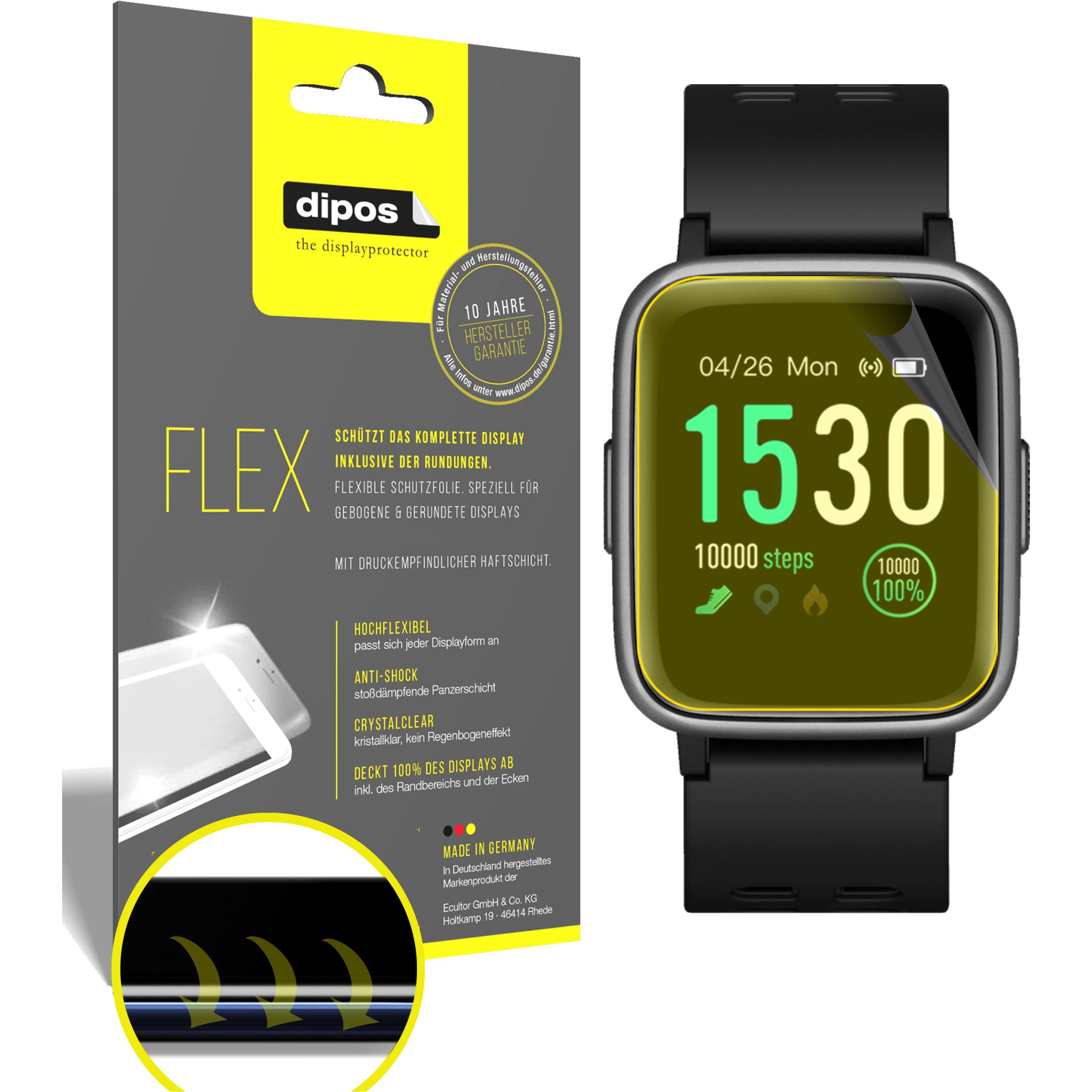 Dipos Displayschutzfolie Full-Cover 3D, Smartwatch Schutzfolie, Transparent