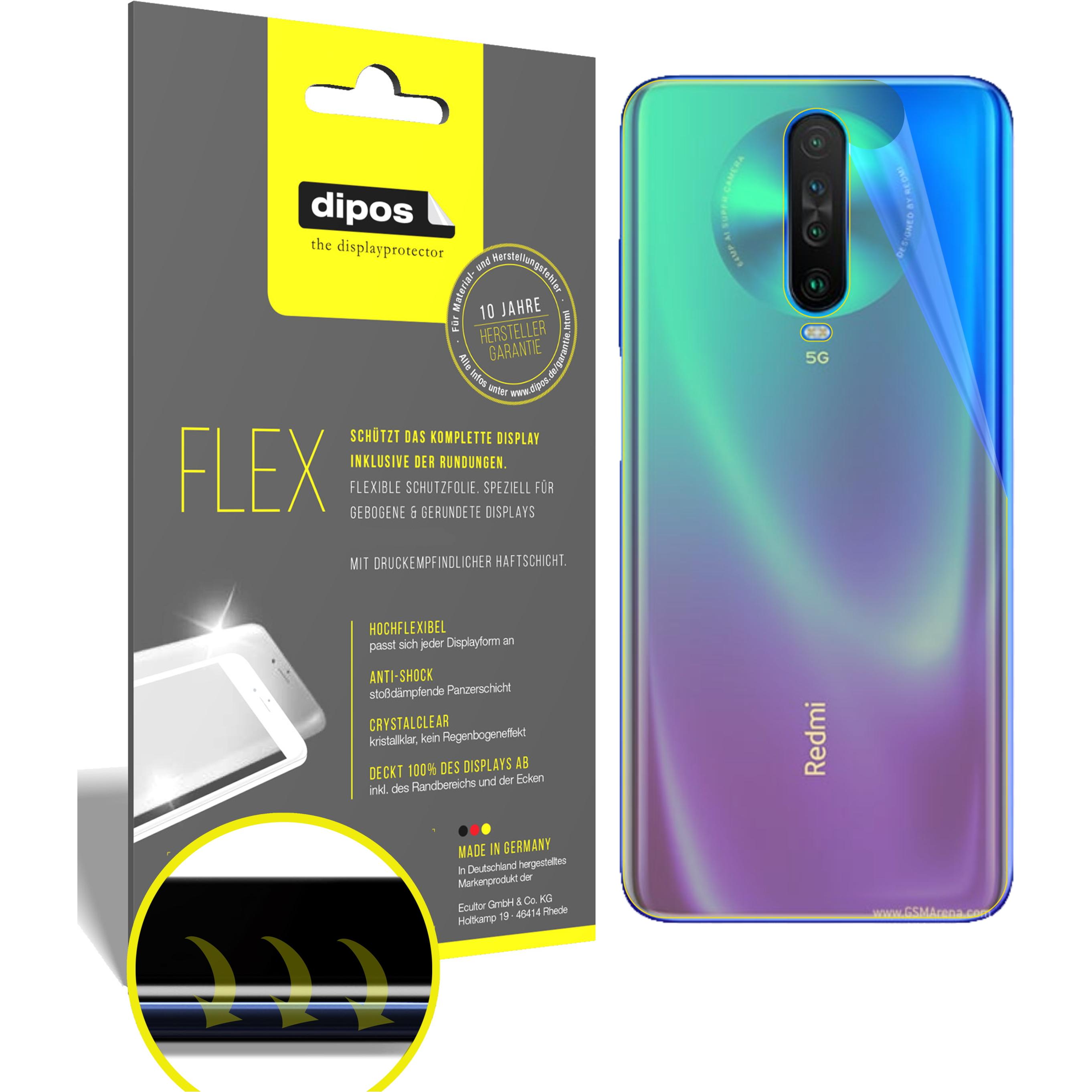 Dipos Displayschutzfolie Full-Cover 3D (2 Stück, Xiaomi Poco X2), Smartphone Schutzfolie, Transparent