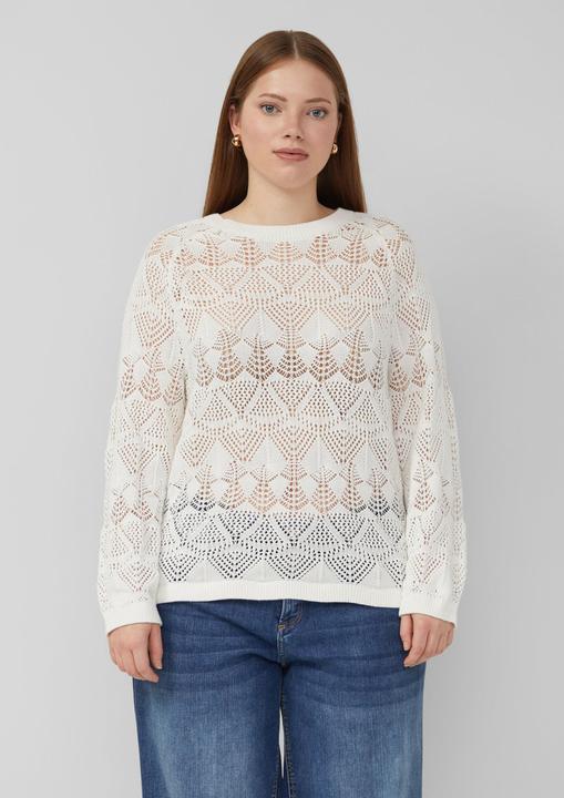 Produktbild s.Oliver Strickpullover Transparenter Baumwollpullover (44)