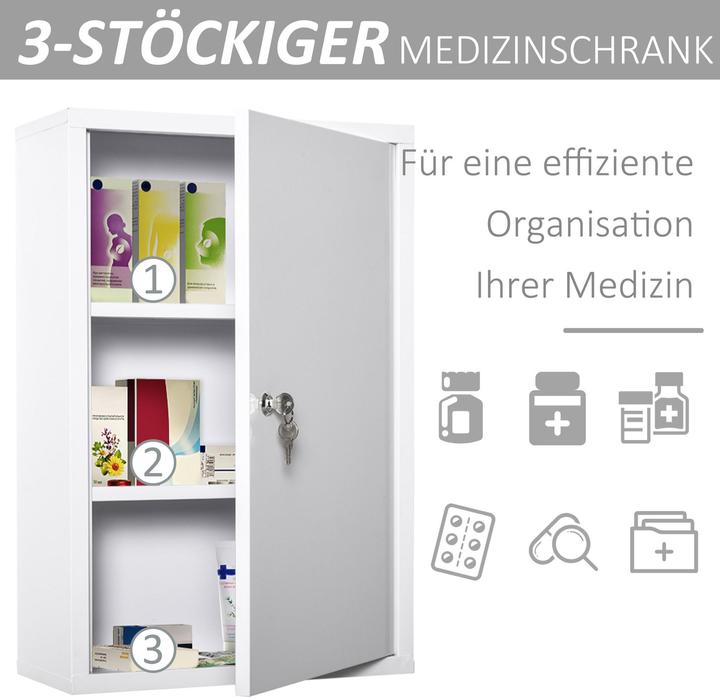 Produktbild Kleankin Medizinschrank (40 x 18 x 60 cm)