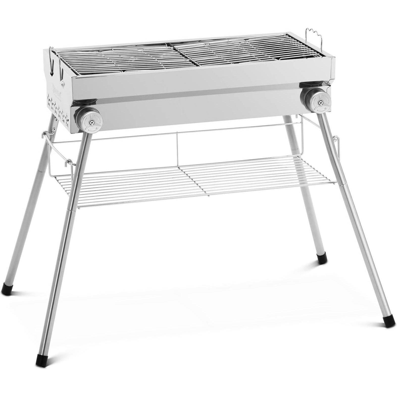 Royal Catering, Holzkohlegrill, Holzkohlegrill klappbar 53 x 26 cm Edelstahl, verzinkter Stahl Klappgrill (26 cm)