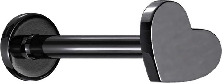 Produktbild Star Piercing Micro Labret Innengewinde schwarz Herz (ohne Messing, Titan)