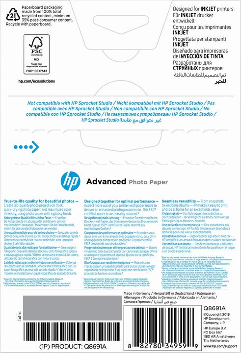 Productafbeelding HP Q8691a (250 g/m², 10 x 15 cm, 25 Pcs.)
