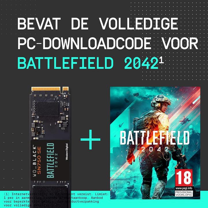 Produktbild WD Black SN750 SE Battlefield 2042 PC Game Code Bundle (500 GB, M.2 2280)