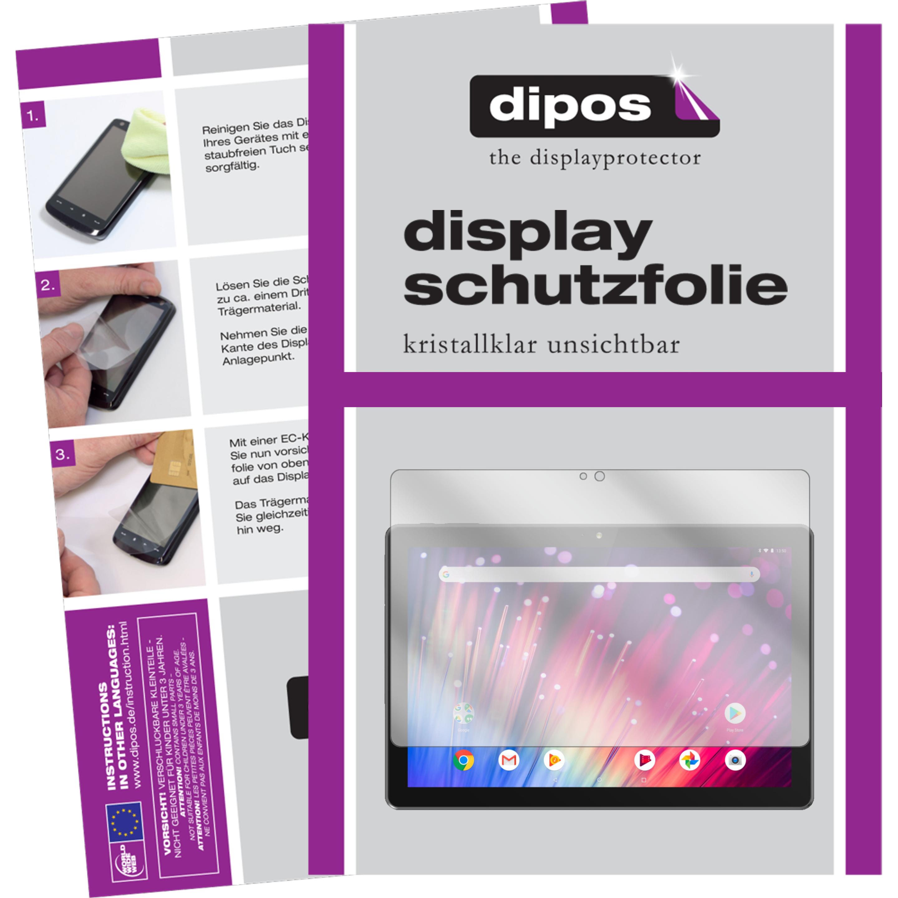 Dipos Displayschutzfolie Crystalclear (2 Stück, PET 100), Tablet Schutzfolie