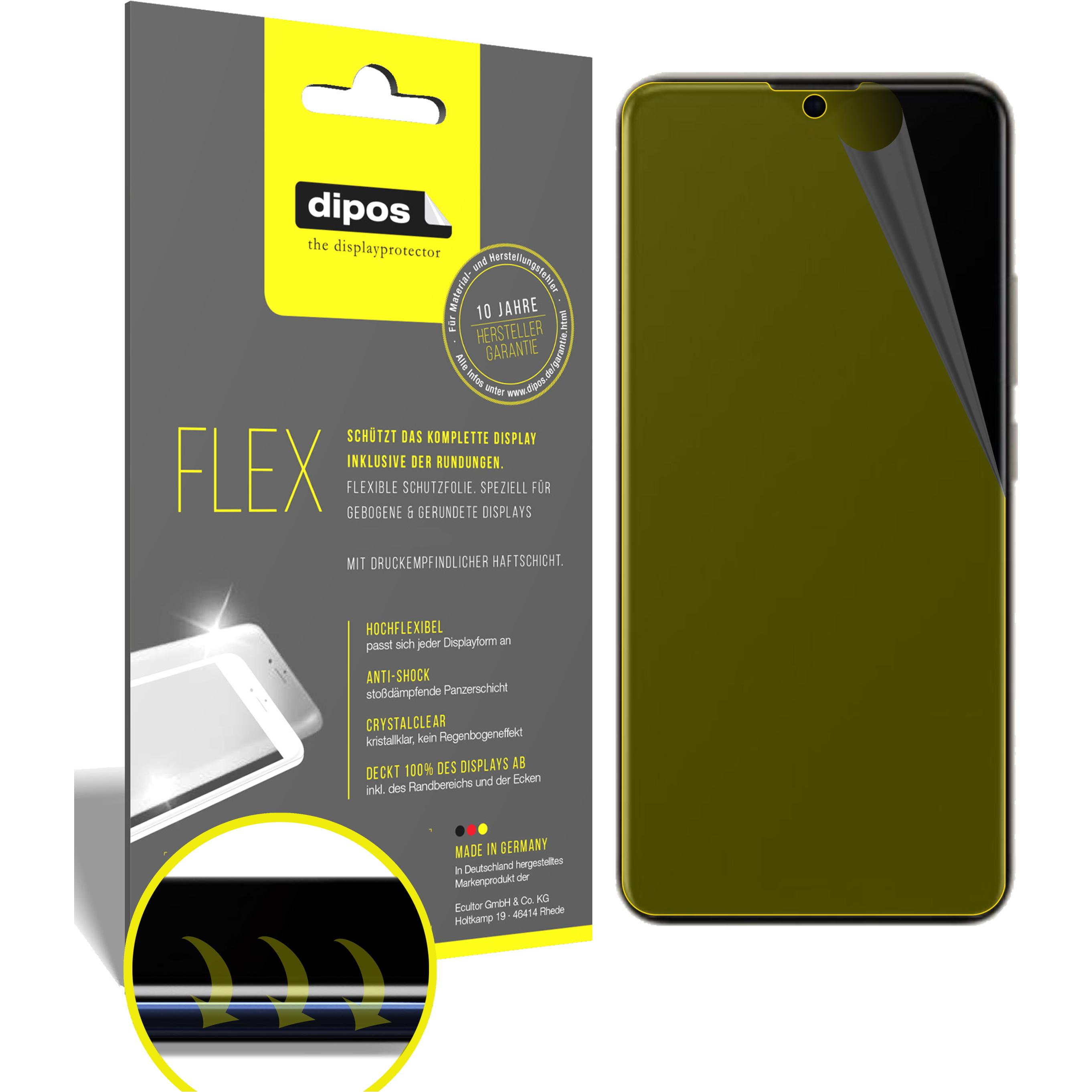 Dipos Displayschutzfolie Full-Cover 3D (2 Stück, Vivo U20), Smartphone Schutzfolie, Transparent