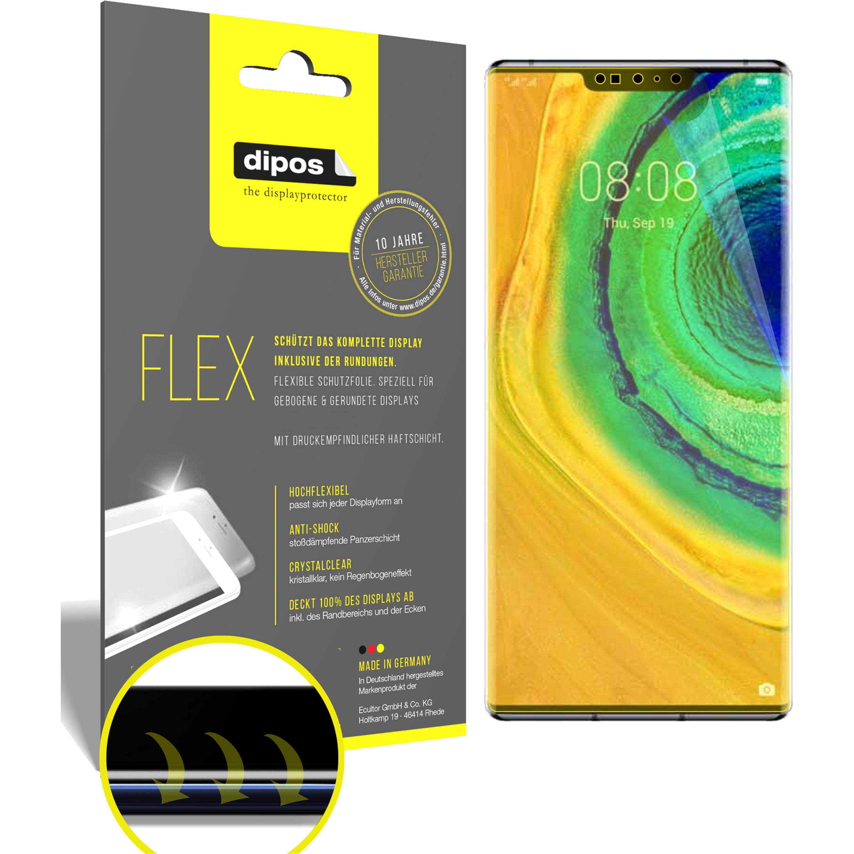 Dipos Displayschutzfolie Full-Cover 3D (3 Stück, Huawei Mate 30 Pro), Smartphone Schutzfolie, Transparent