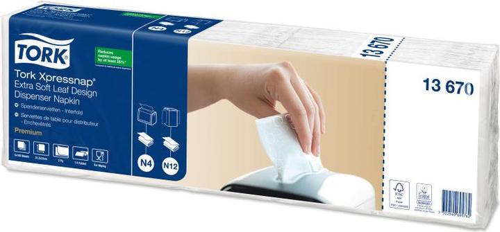 Produktbild Tork 13670, White, Monochromatic, 330 mm, 213 mm, 540 mm, 98 mm (500 Stk., 21.30 x 33 cm)