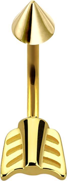 Immagine prodotto Star Piercing Banana placcata oro con cono e freccia (Acciaio chirurgico 316L, senza ottone)