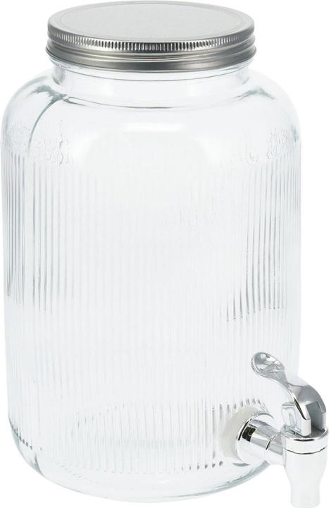 Lumarko Getränkespender aus Glas mit Deckel, 4l, zylinderförmig