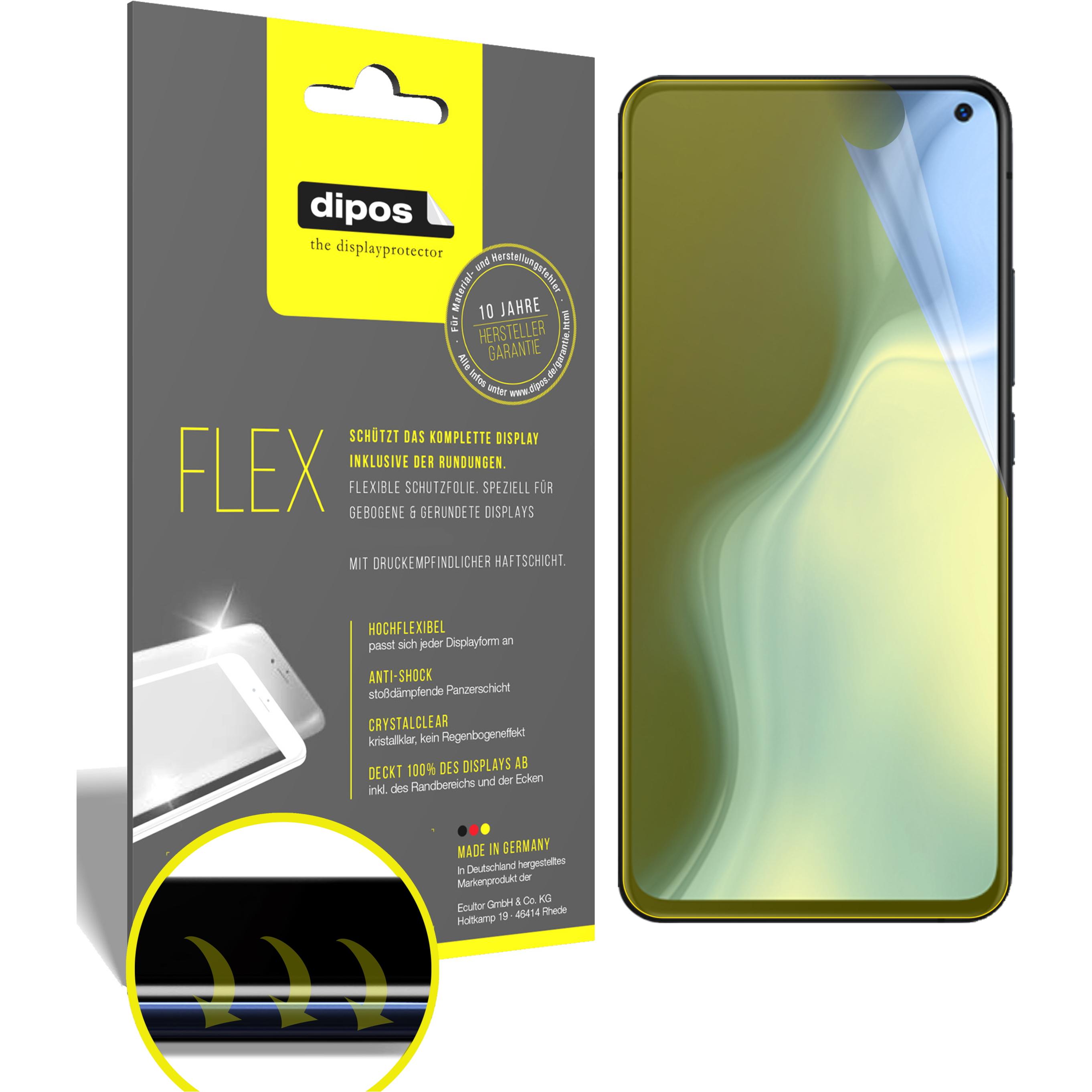 Dipos Displayschutzfolie Full-Cover 3D (3 Stück, Vivo S5), Smartphone Schutzfolie, Transparent