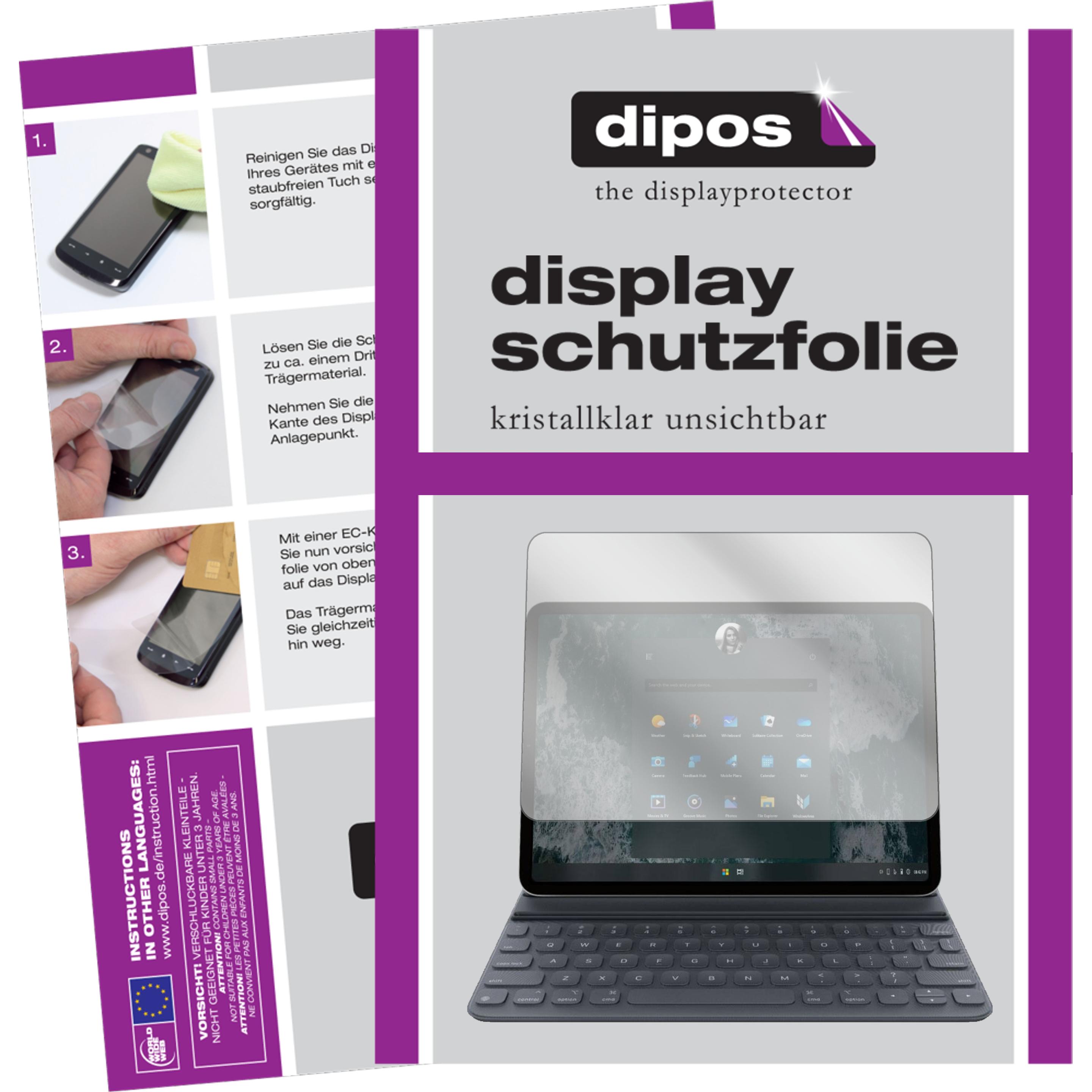 Dipos Displayschutzfolie Crystalclear (2 Stück, Microsoft Surface Pro 7), Tablet Schutzfolie