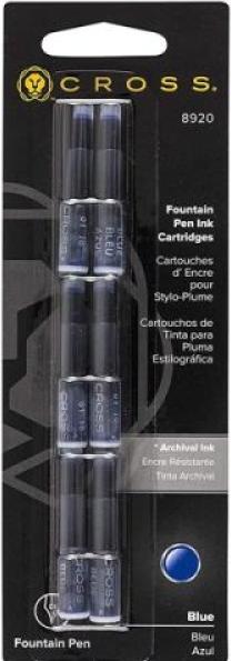 Cross Ink cartridge blue 6pcs. (6 Piece, Blue)