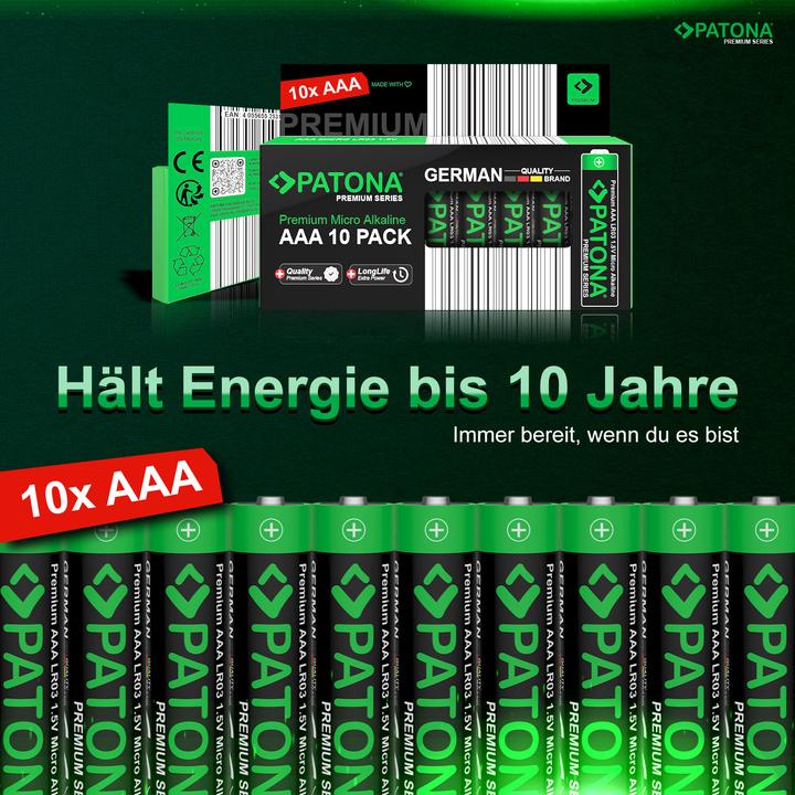Image du produit Patona Batteries Replacement Alkaline AAA Micro 10Pack (10 pcs, AAA, 1400 mAh)