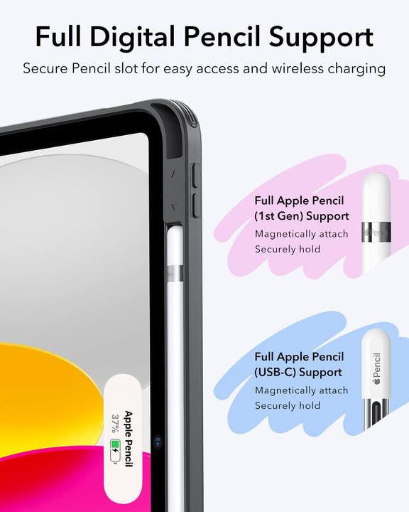 Image du produit ESR - Flip hybride (avec porte-crayon) - iPad 10 (2022) 10.9 / 11 (2025 - Noir