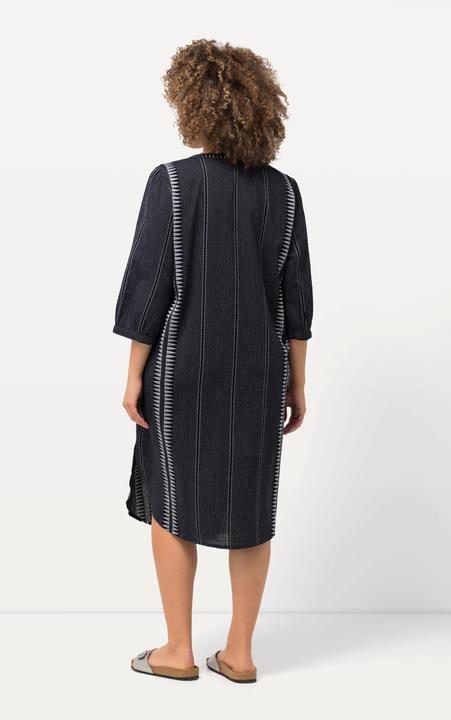 Produktbild Ulla Popken Kaftan, Mustersteifen, Oversiezd, V-Ausschnitt, 3/4-Arm (46, 48)