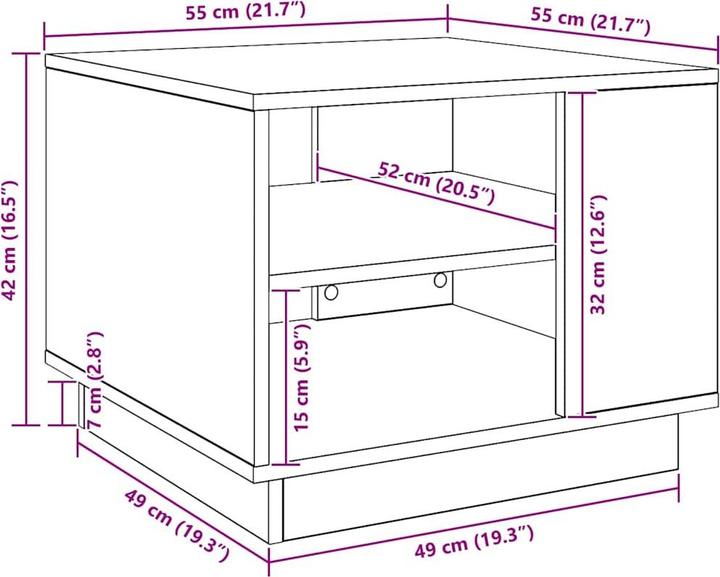 Image du produit vidaXL Couchtisch (55 x 55 x 42 cm)