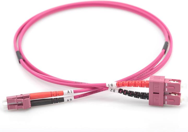 Image du produit Digitus FO câble patch LC/SC 50/125 7m multimode duplex OM4 RAL 4003 (7 m)