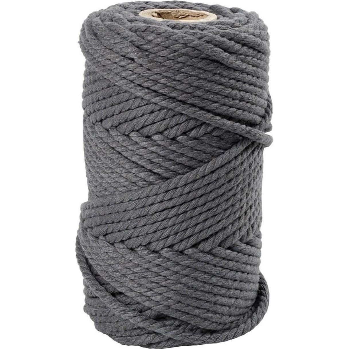 Thumbnail - Creativ Company Makramé, Garn + Wolle, Grau