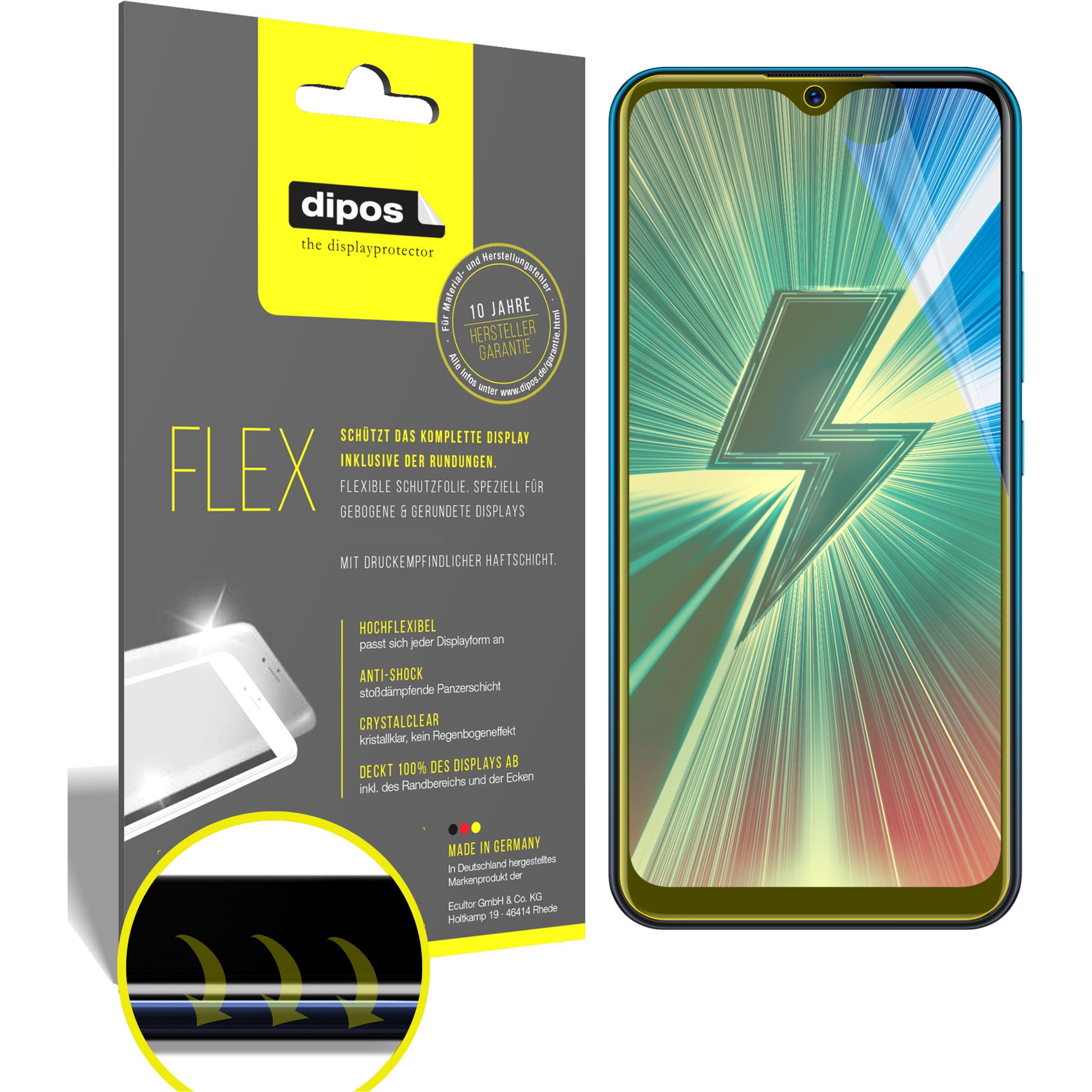 Dipos Displayschutzfolie Full-Cover 3D (3 Stück, Vivo Y3), Smartphone Schutzfolie, Transparent