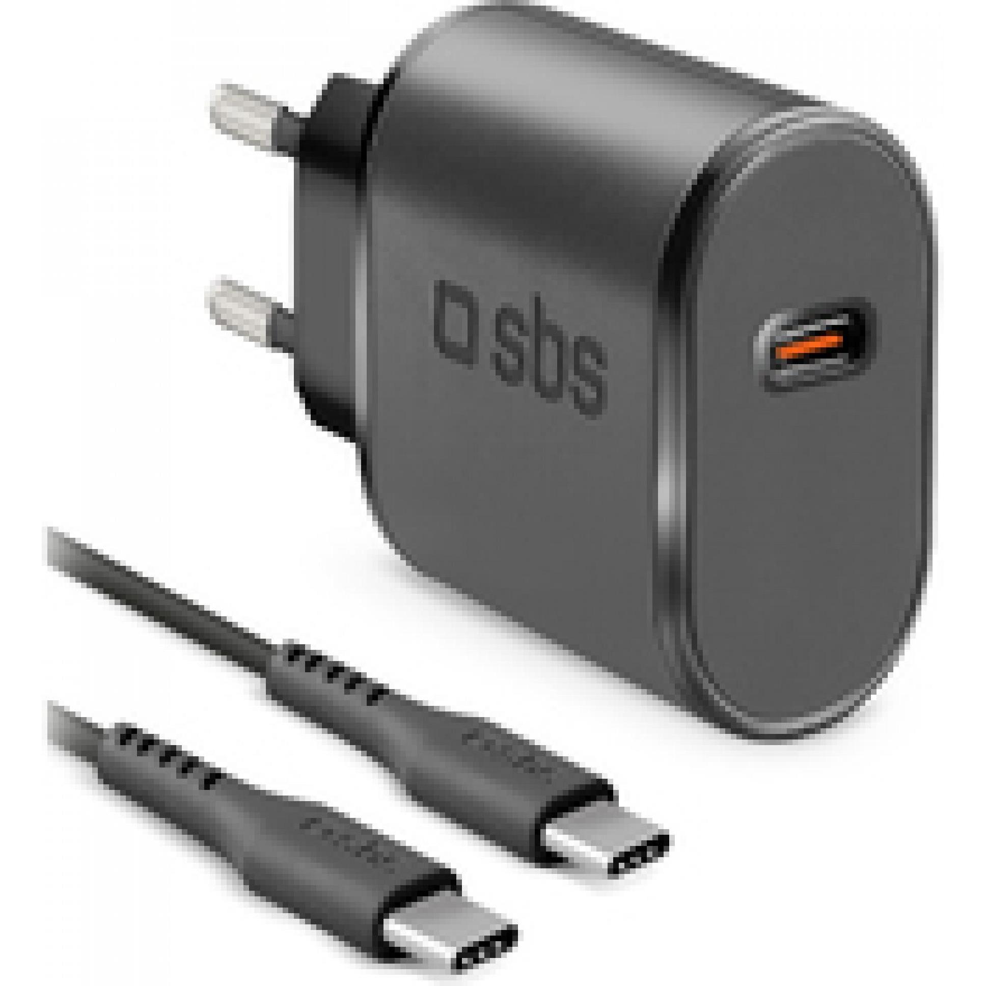 SBS Netzladegerät Kit (15 W), USB Ladegerät, Schwarz