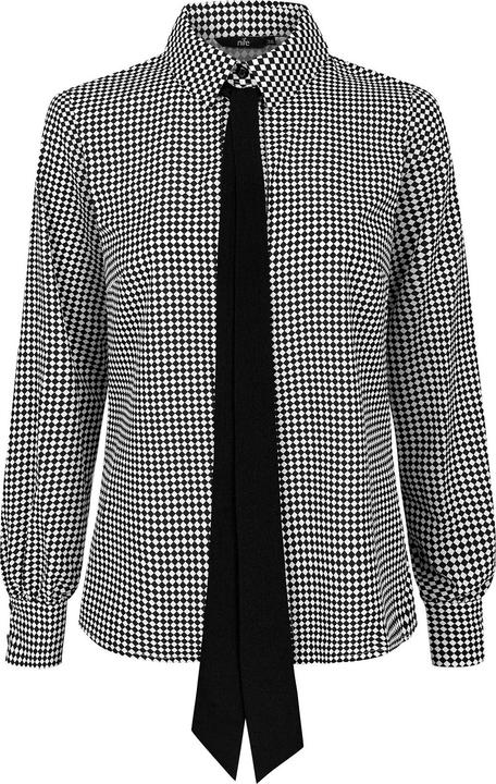Actual product image Nife Diamond pattern tie blouse for women (42)