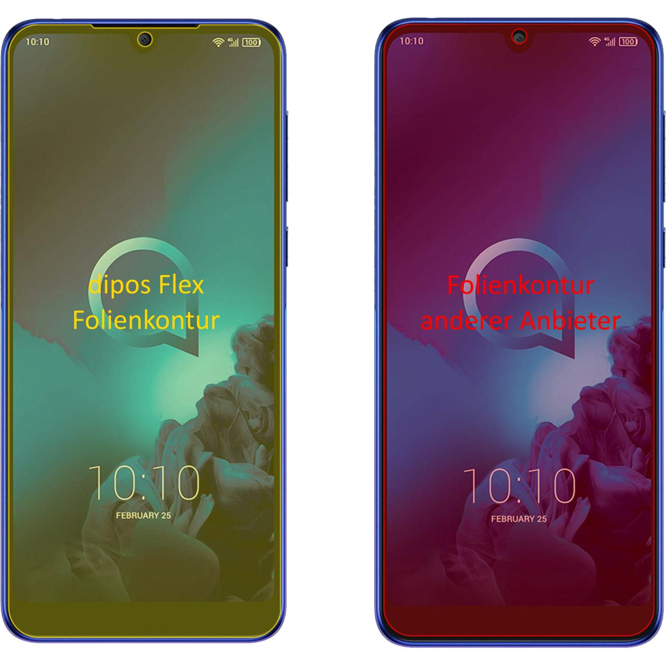 Thumbnail - Dipos Displayschutzfolie Full-Cover 3D (3 Stück, Alcatel 3), Smartphone Schutzfolie, Transparent