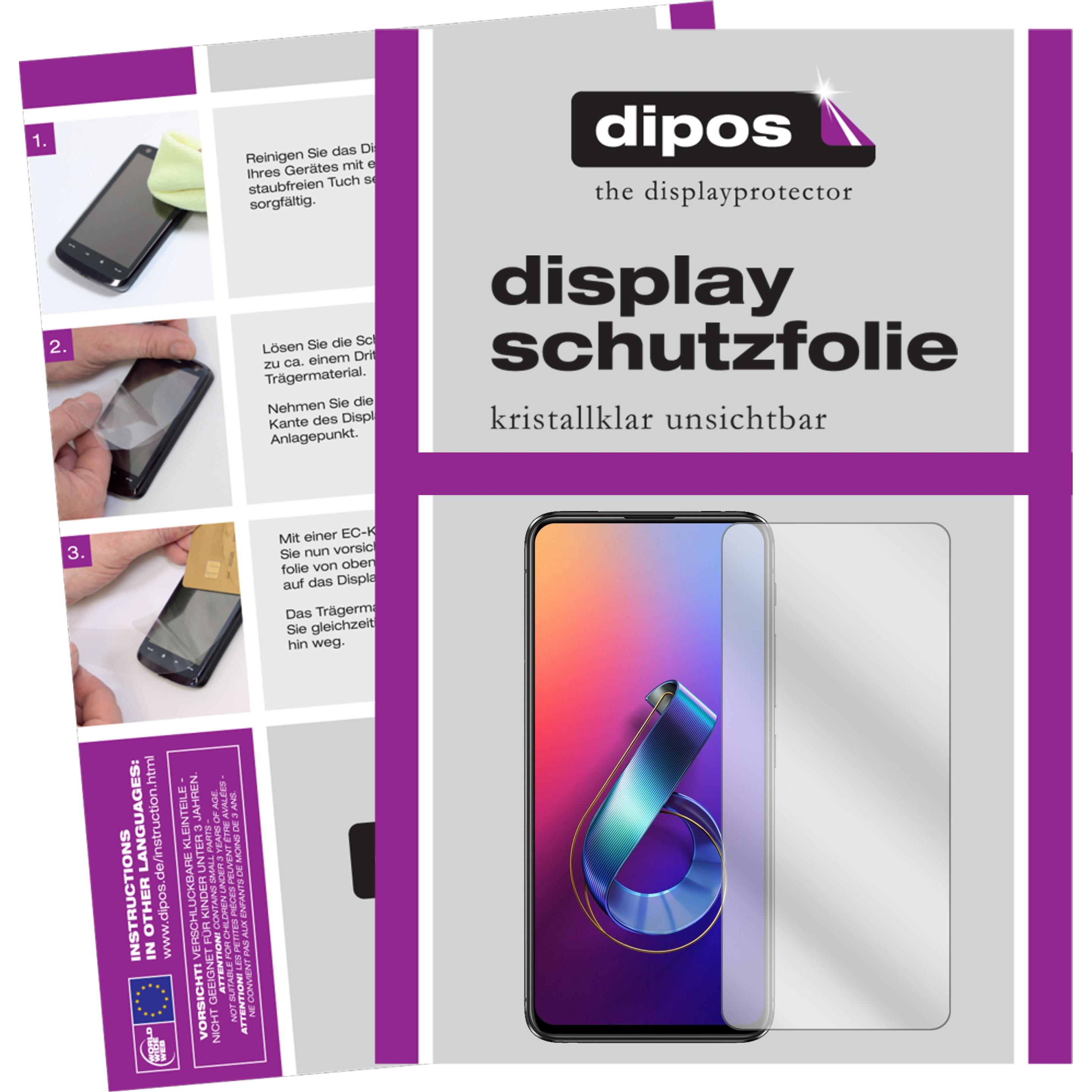 Dipos Displayschutzfolie Crystalclear (2 Stück, Asus Zenfone 6), Smartphone Schutzfolie, Transparent
