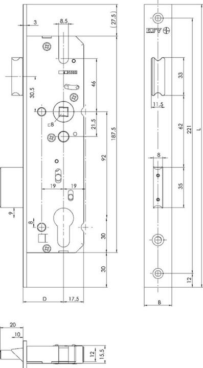 Productafbeelding Magni PT insteekslot, PZ,E92,VK8,D45,20kt,DL/DR (Insteekslot)