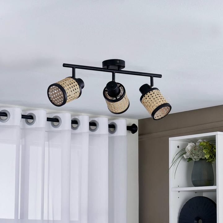 Produktbild Lindby Yaelle Spot Metall Rattan dreiflammig (E27)