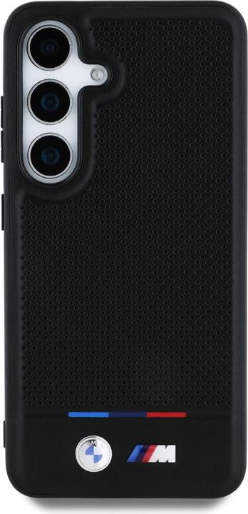 Productafbeelding BMW Leather Tricolor Stripe MagSafe Case for Samsung Galaxy S25 - Black (Samsung Galaxy S25)