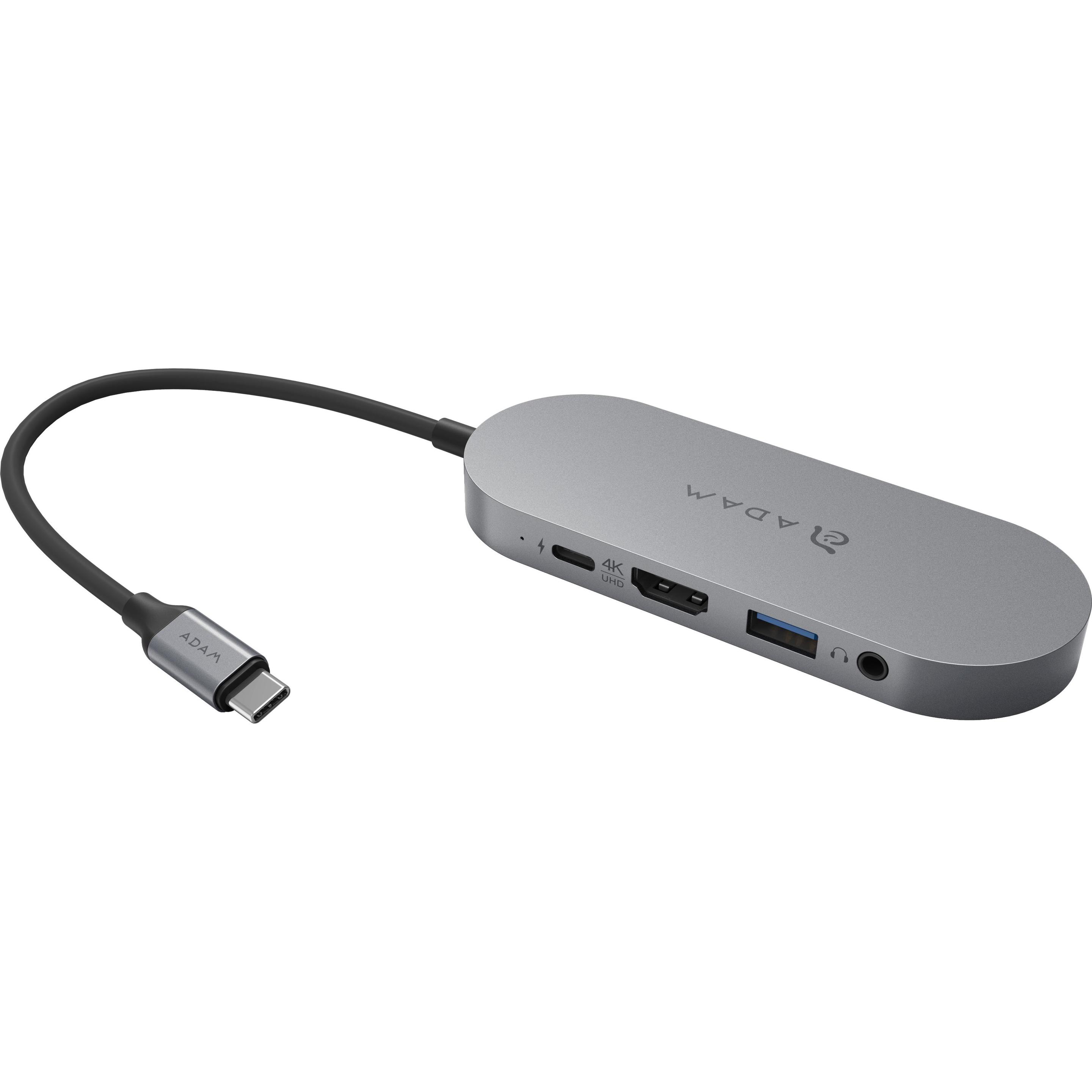 Adam Elements CASA Hub S (USB-C, 5 Ports), Dockingstation + USB Hub, Grau