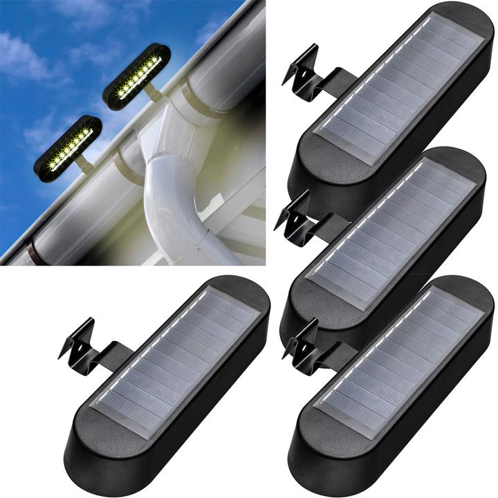 Immagine prodotto HI Set di 4 luci solari per grondaie, nere (IP44)