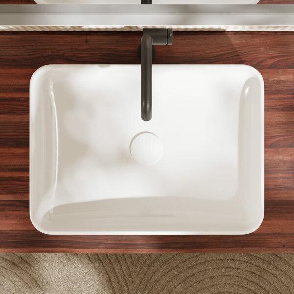 Produktbild Magni hansgrohe Aufsatzwaschtisch Xuniva Q 550x400mm, ohne Hahnloch/Überlauf, weiss (400 mm, 550 mm)