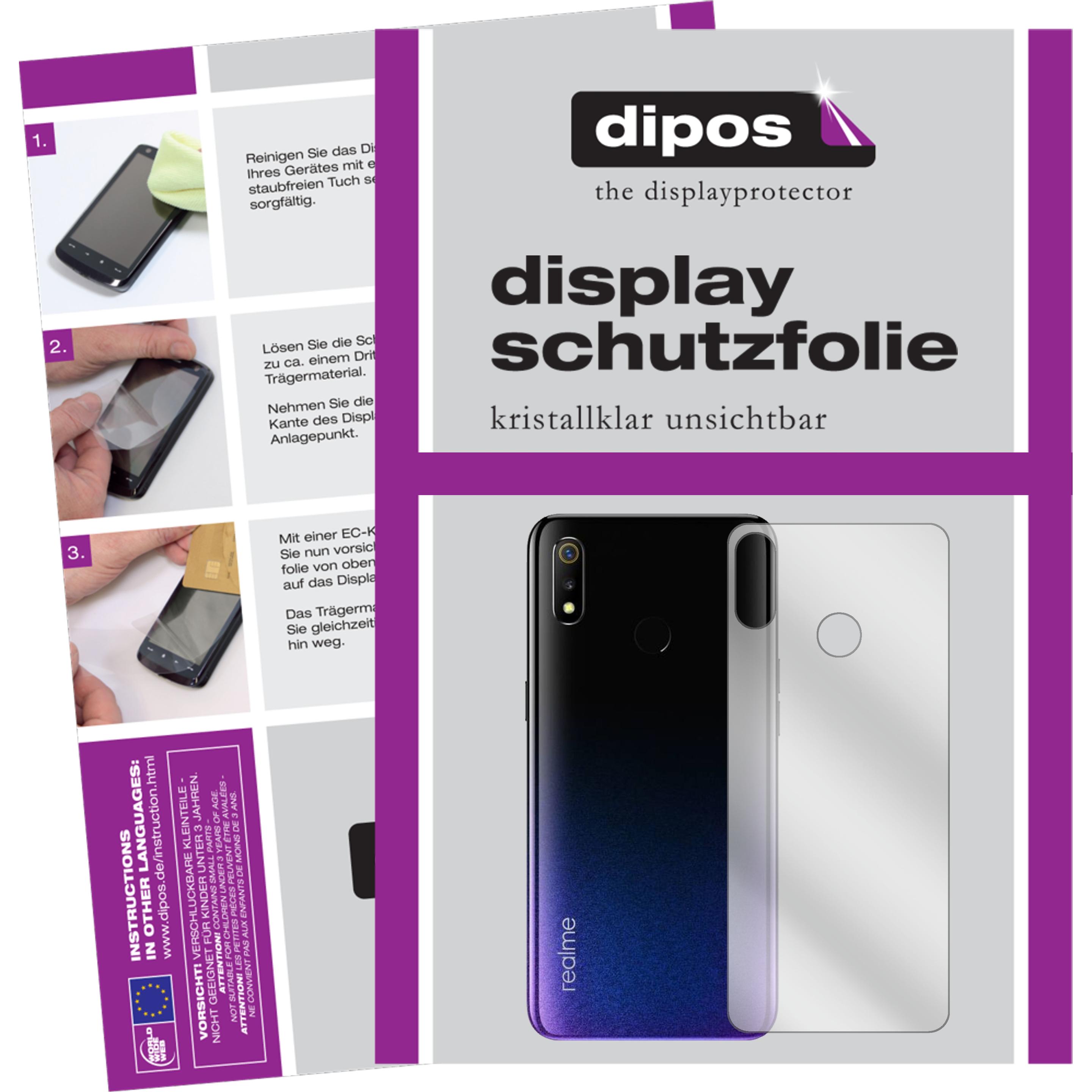 Dipos Displayschutzfolie Crystalclear (2 Stück, Realme 3), Smartphone Schutzfolie, Transparent