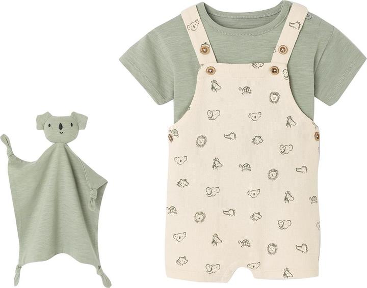 Image du produit Vertbaudet Baby Geschenk-Set: T-Shirt, Latzshorts & Schmusetuch (68)
