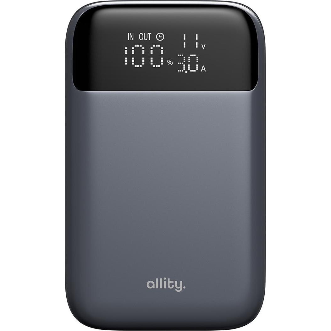Allity power bank APB-200 PD QC 33W 10000 mAh gray (10000 mAh, 33 W, 33 Wh), Powerbank, Grau