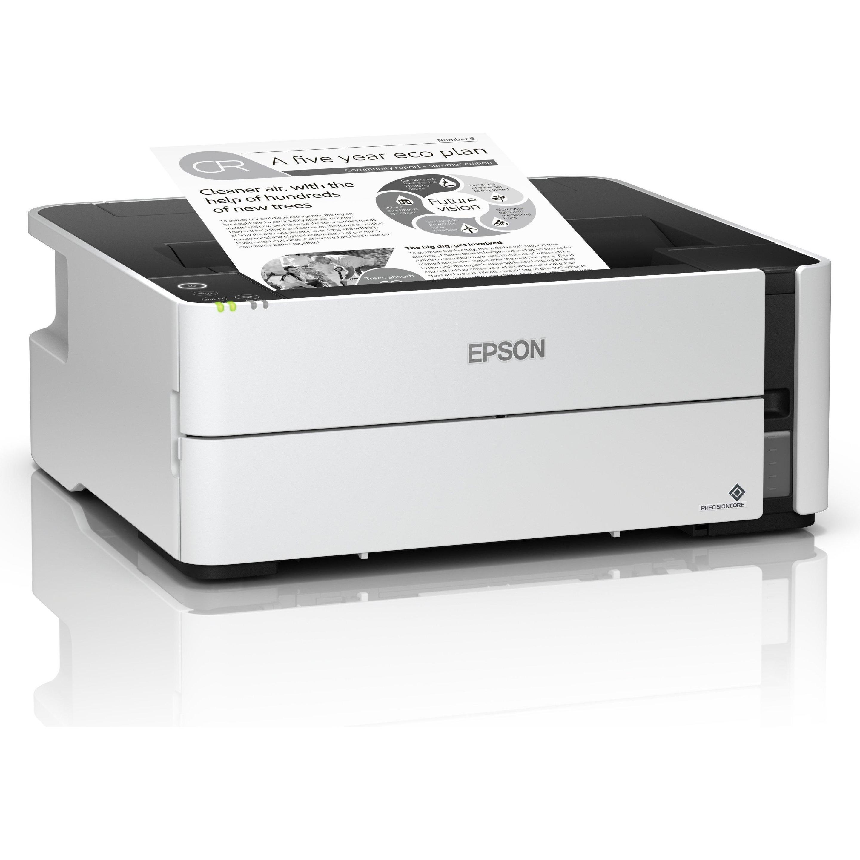 Epson ET-M1180 EcoTank (Tintentank, Schwarz-Weiss), Drucker, Weiss