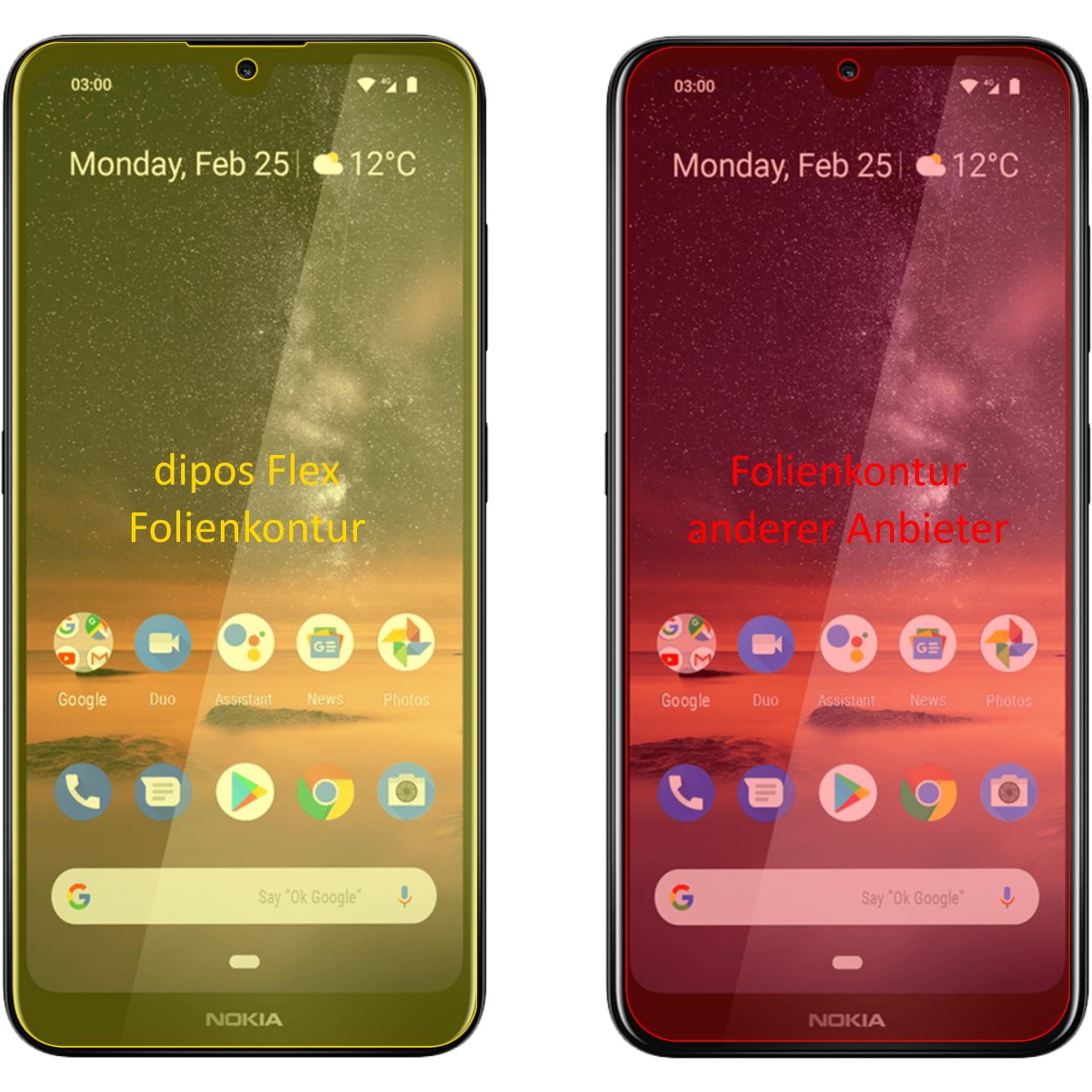 Thumbnail - Dipos Displayschutzfolie Full-Cover 3D (3 Stück, Nokia 3.2), Smartphone Schutzfolie, Transparent