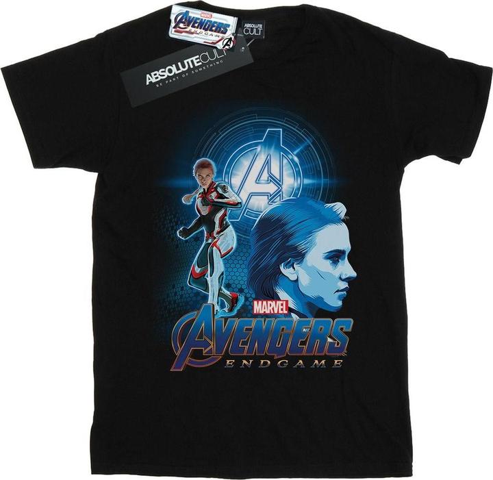 Actual product image Girls Avengers Endgame Black Widow Team Suit Cotton T-Shirt (116)