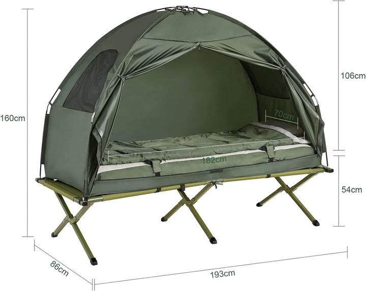 Produktbild SoBuy Feldbett Mit Campingliege (Wurfzelt, 12.36 kg, 1 Person)